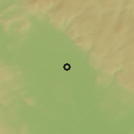 Shaded relief of the 50 km around Štěpánov, drawn from the GMTED2010 grid