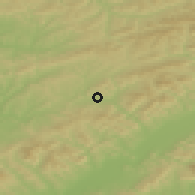 Shaded relief of the 50 km around Štítná nad Vláří-Popov, drawn from the GMTED2010 grid