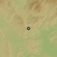 Shaded relief of the 50 km around Štíty, drawn from the GMTED2010 grid