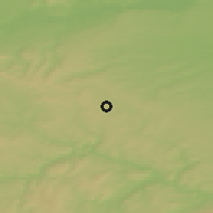 Shaded relief of the 50 km around Stochov, drawn from the GMTED2010 grid