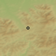 Shaded relief of the 50 km around Bukovec, drawn from the GMTED2010 grid