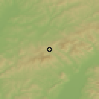 Shaded relief of the 50 km around Strání, drawn from the GMTED2010 grid
