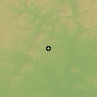 Shaded relief of the 50 km around Střelice, drawn from the GMTED2010 grid