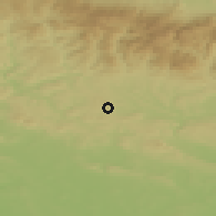 Shaded relief of the 49 km around Studenec, drawn from the GMTED2010 grid