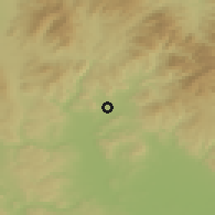 Shaded relief of the 50 km around Šumperk, drawn from the GMTED2010 grid