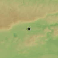 Shaded relief of the 49 km around Bystřany, drawn from the GMTED2010 grid
