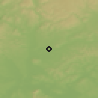 Shaded relief of the 50 km around Telnice, drawn from the GMTED2010 grid