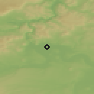 Shaded relief of the 49 km around Terezín, drawn from the GMTED2010 grid