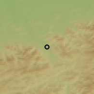 Shaded relief of the 50 km around Bystřice, drawn from the GMTED2010 grid