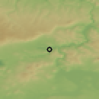 Shaded relief of the 49 km around Trmice, drawn from the GMTED2010 grid