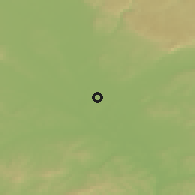 Shaded relief of the 50 km around Troubky, drawn from the GMTED2010 grid