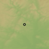 Shaded relief of the 50 km around Troubsko, drawn from the GMTED2010 grid