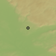 Shaded relief of the 50 km around Tršice, drawn from the GMTED2010 grid