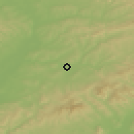 Shaded relief of the 50 km around Uherský Brod, drawn from the GMTED2010 grid
