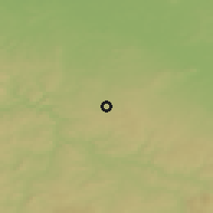 Shaded relief of the 50 km around Uhlířské Janovice, drawn from the GMTED2010 grid
