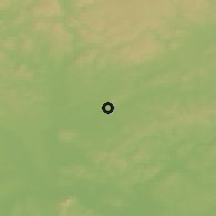 Shaded relief of the 50 km around Újezd u Brna, drawn from the GMTED2010 grid