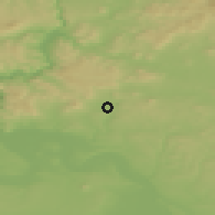 Shaded relief of the 49 km around Úštěk, drawn from the GMTED2010 grid