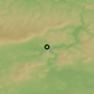 Shaded relief of the 49 km around Ústí nad Labem, drawn from the GMTED2010 grid