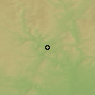 Shaded relief of the 50 km around Čebín, drawn from the GMTED2010 grid