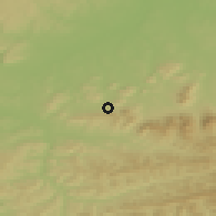 Shaded relief of the 50 km around Veřovice, drawn from the GMTED2010 grid