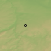 Shaded relief of the 50 km around Vestec, drawn from the GMTED2010 grid