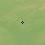 Shaded relief of the 50 km around Čejkovice, drawn from the GMTED2010 grid