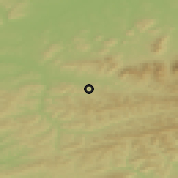 Shaded relief of the 50 km around Vidče, drawn from the GMTED2010 grid
