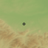 Shaded relief of the 49 km around Vidnava, drawn from the GMTED2010 grid
