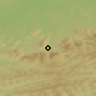 Shaded relief of the 50 km around Čeladná, drawn from the GMTED2010 grid