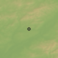 Shaded relief of the 50 km around Vracov, drawn from the GMTED2010 grid