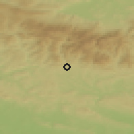 Shaded relief of the 49 km around Vrchlabí, drawn from the GMTED2010 grid