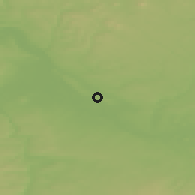 Shaded relief of the 49 km around Všetaty, drawn from the GMTED2010 grid