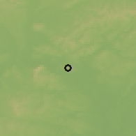 Shaded relief of the 50 km around Zaječí, drawn from the GMTED2010 grid