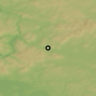 Shaded relief of the 49 km around Žandov, drawn from the GMTED2010 grid