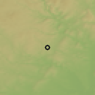 Shaded relief of the 50 km around Zastávka, drawn from the GMTED2010 grid