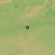 Shaded relief of the 49 km around Černčice, drawn from the GMTED2010 grid