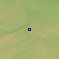 Shaded relief of the 50 km around Zvole, drawn from the GMTED2010 grid