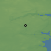 Shaded relief of the 47 km around Ågård, drawn from the GMTED2010 grid