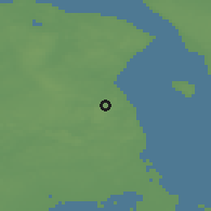 Shaded relief of the 47 km around Brådebæk, drawn from the GMTED2010 grid