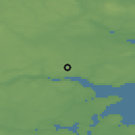 Shaded relief of the 47 km around Bredal, drawn from the GMTED2010 grid