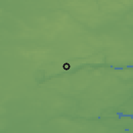 Shaded relief of the 47 km around Bredsten, drawn from the GMTED2010 grid