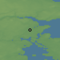 Shaded relief of the 47 km around Bredstrup, drawn from the GMTED2010 grid