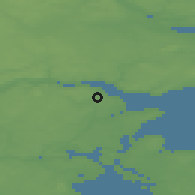 Shaded relief of the 47 km around Brejning, drawn from the GMTED2010 grid