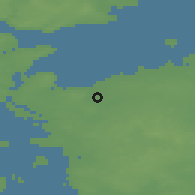 Shaded relief of the 47 km around Brenderup, drawn from the GMTED2010 grid