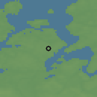 Shaded relief of the 47 km around Breum, drawn from the GMTED2010 grid