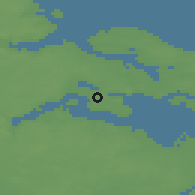 Shaded relief of the 48 km around Broager, drawn from the GMTED2010 grid