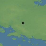 Shaded relief of the 47 km around Brobyværk, drawn from the GMTED2010 grid