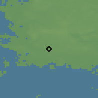 Shaded relief of the 47 km around Dalmose, drawn from the GMTED2010 grid