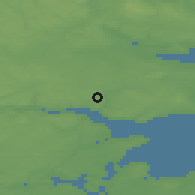 Shaded relief of the 47 km around Daugård, drawn from the GMTED2010 grid