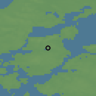 Shaded relief of the 47 km around Erslev, drawn from the GMTED2010 grid